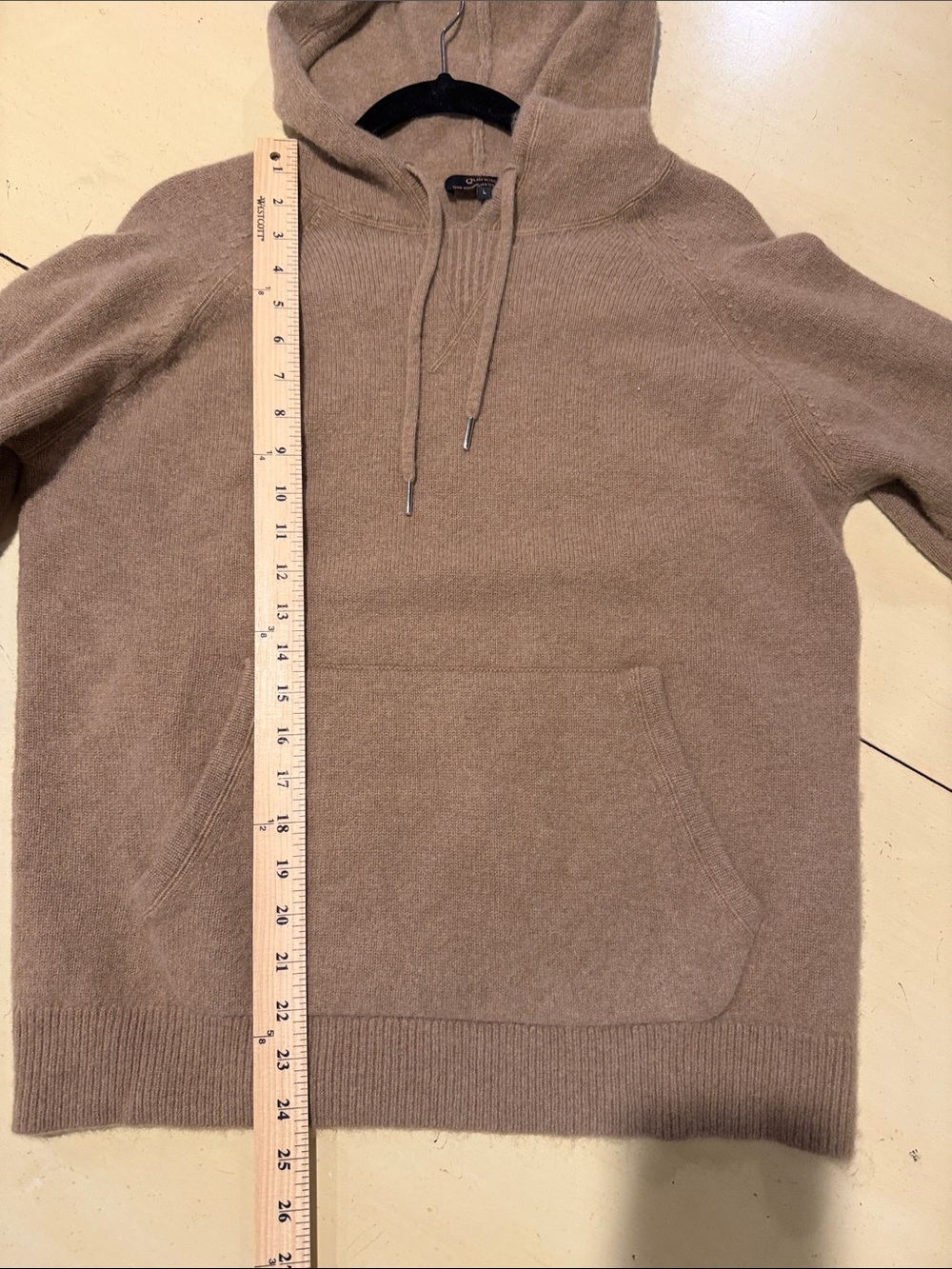 Quince Men's Camel Crewneck Hoodie Sweater - Picture 5 of 6